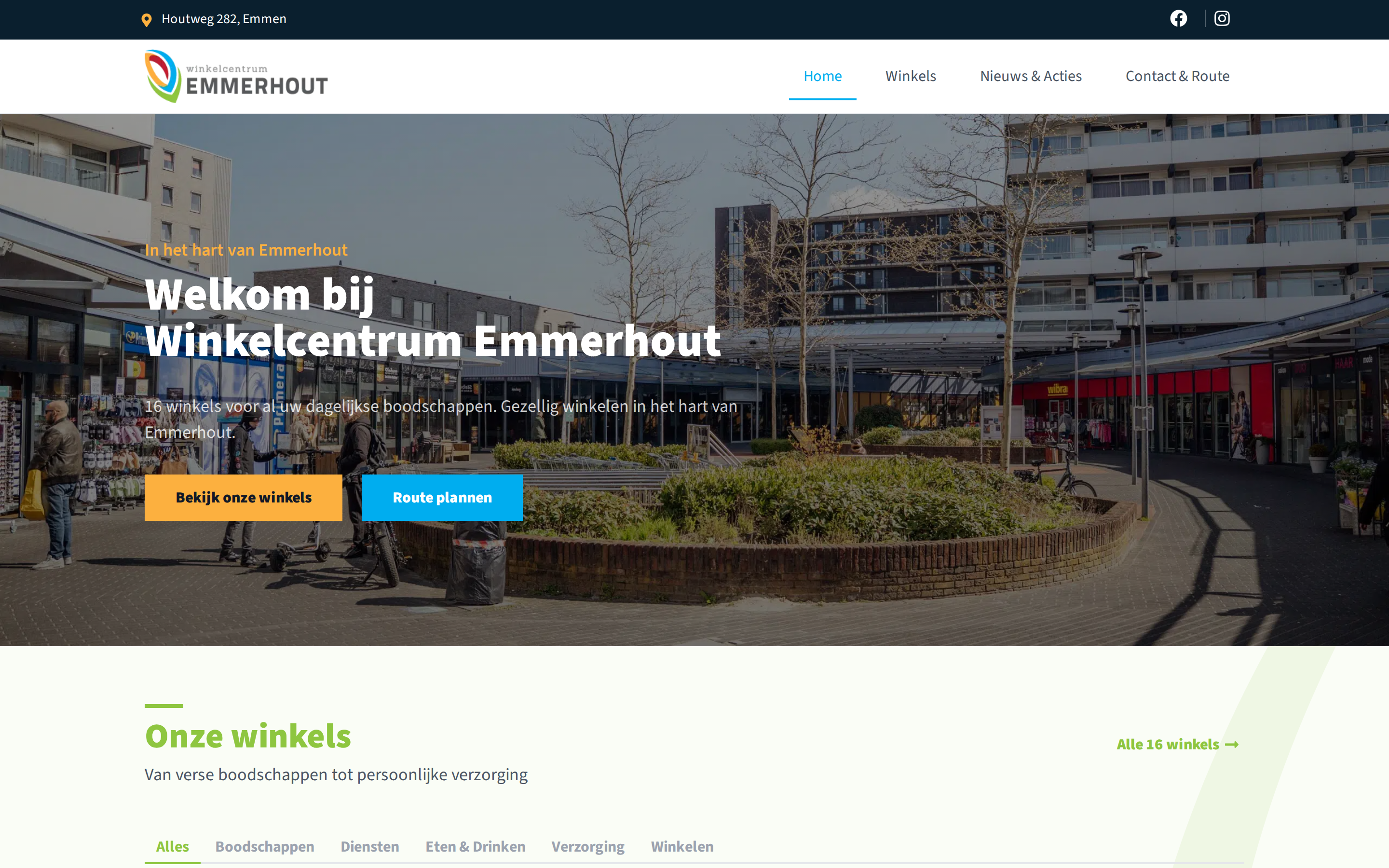 Website van Winkelcentrum Emmerhout op laptop
