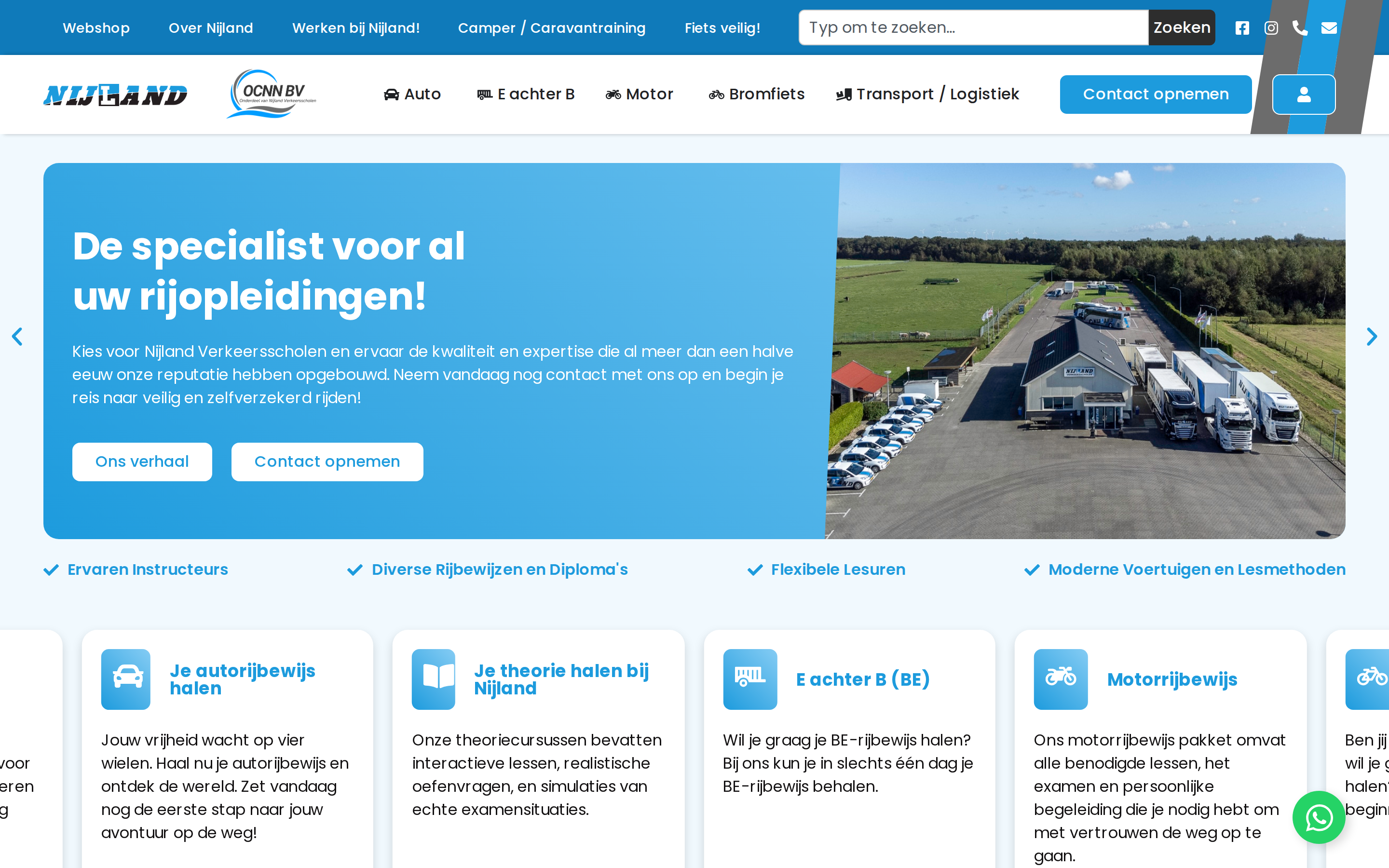 Website van Verkeersschool Nijland op laptop